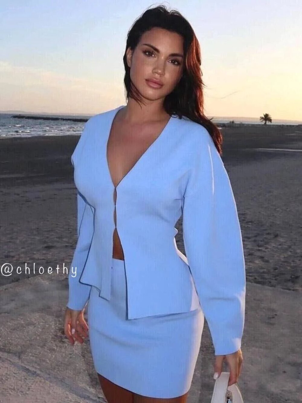 Zara Sky Blue Knit Set Size M/L